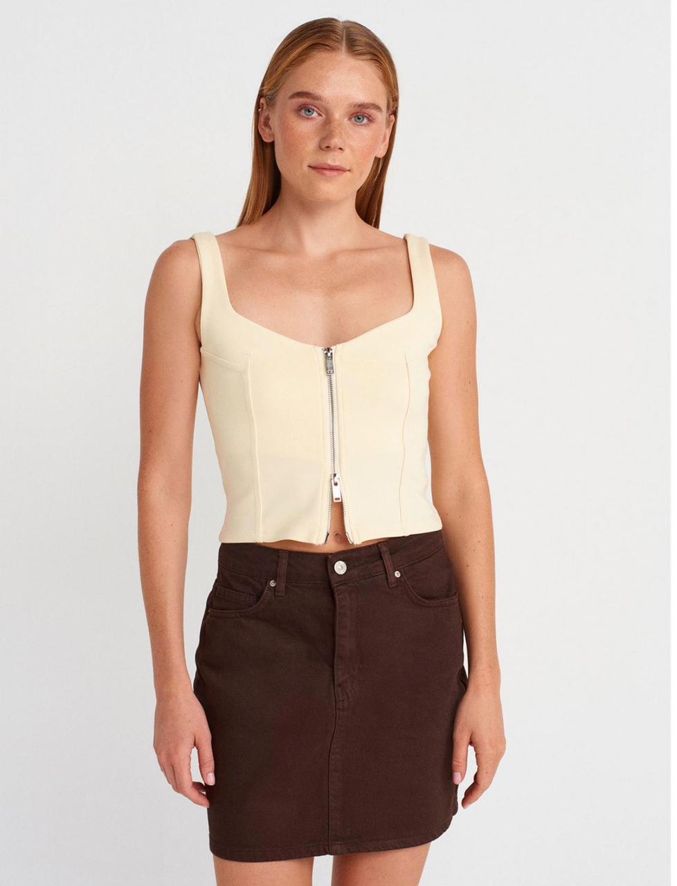 Zipper Crop Top