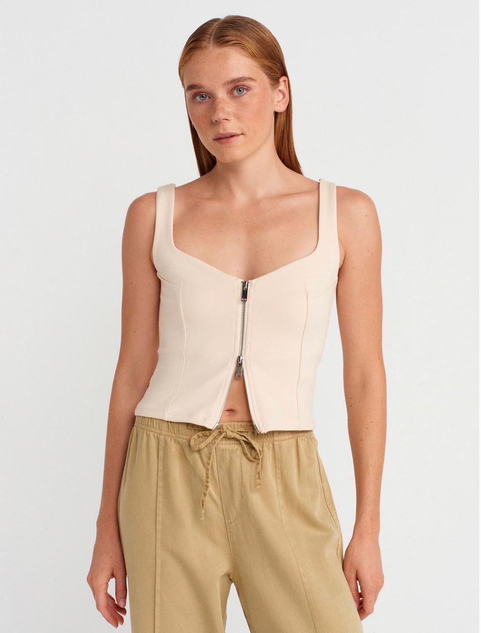 Zipper Crop Top