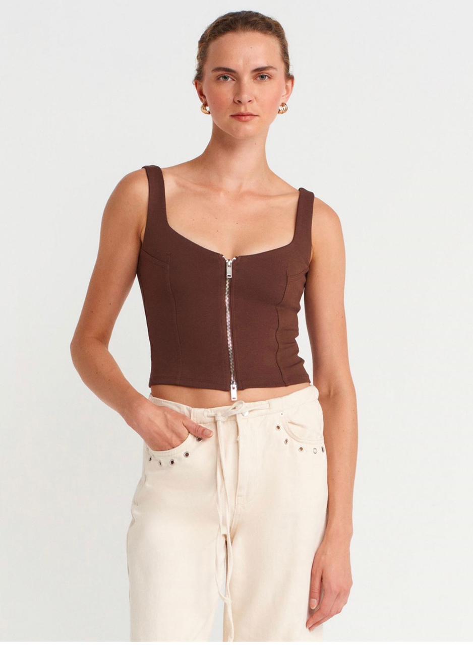 Zipper Crop Top